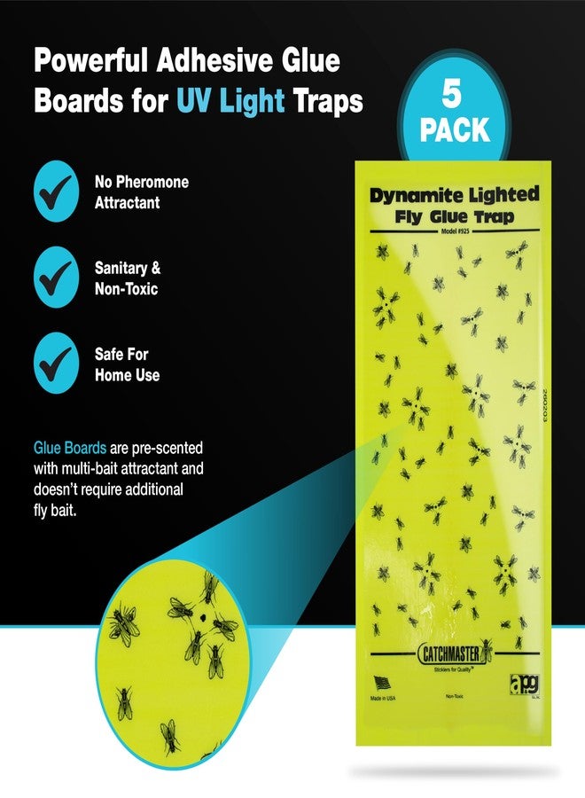 كاتشماستر عبوة من 5 قطع من ألواح استبدال مصيدة الحشرات الطائرة الضوئية من سلسلة Catchmaster Pro، عبوة إعادة تعبئة مصيدة الذباب بالأشعة فوق البنفسجية، ألواح لاصقة، مصيدة حشرات، مصيدة بعوض بمصباح الأشعة فوق البنفسجية، مكافحة الآفات المنزلية والجراجات - Image 3